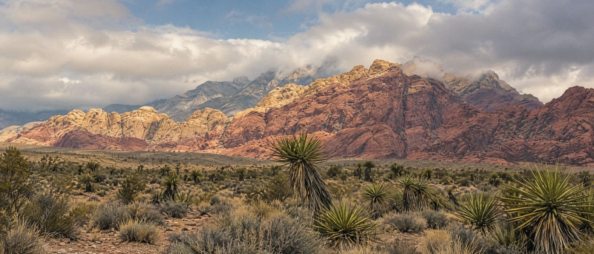 Red Rock Canyon outside Las Vegas in flat afternoon light